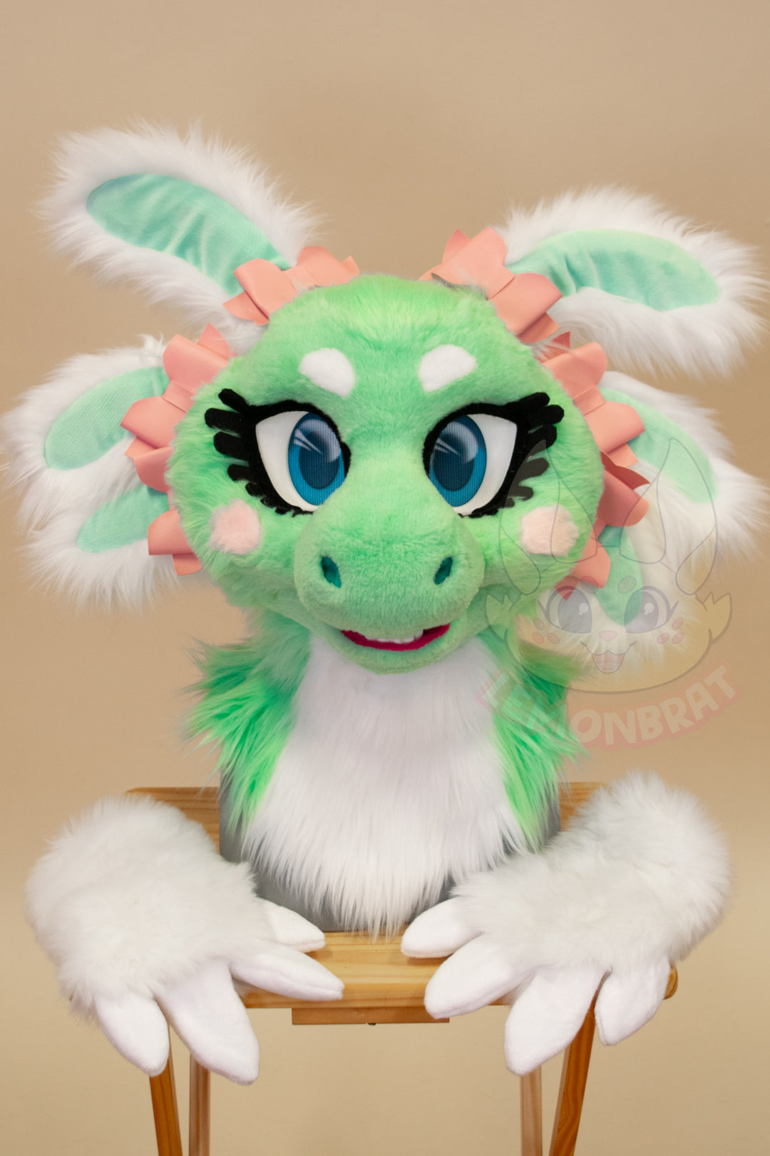 Minty Axolotl Partial Fursuit