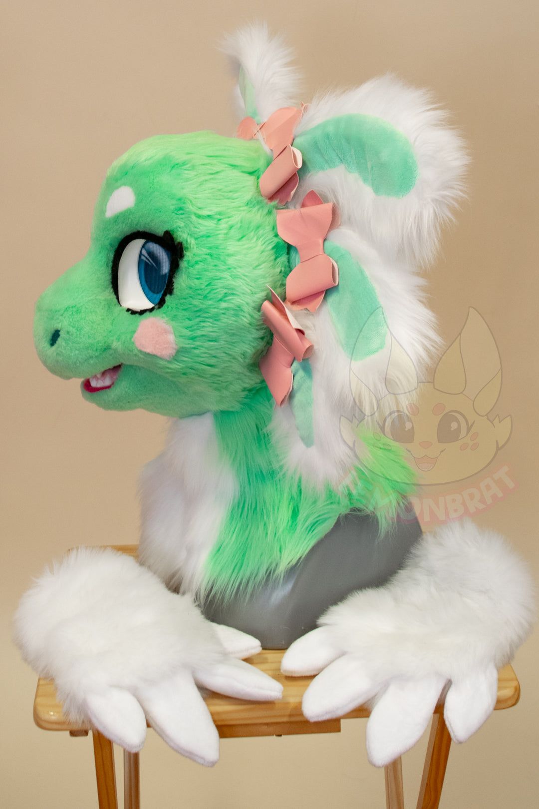 Minty Axolotl Partial Fursuit