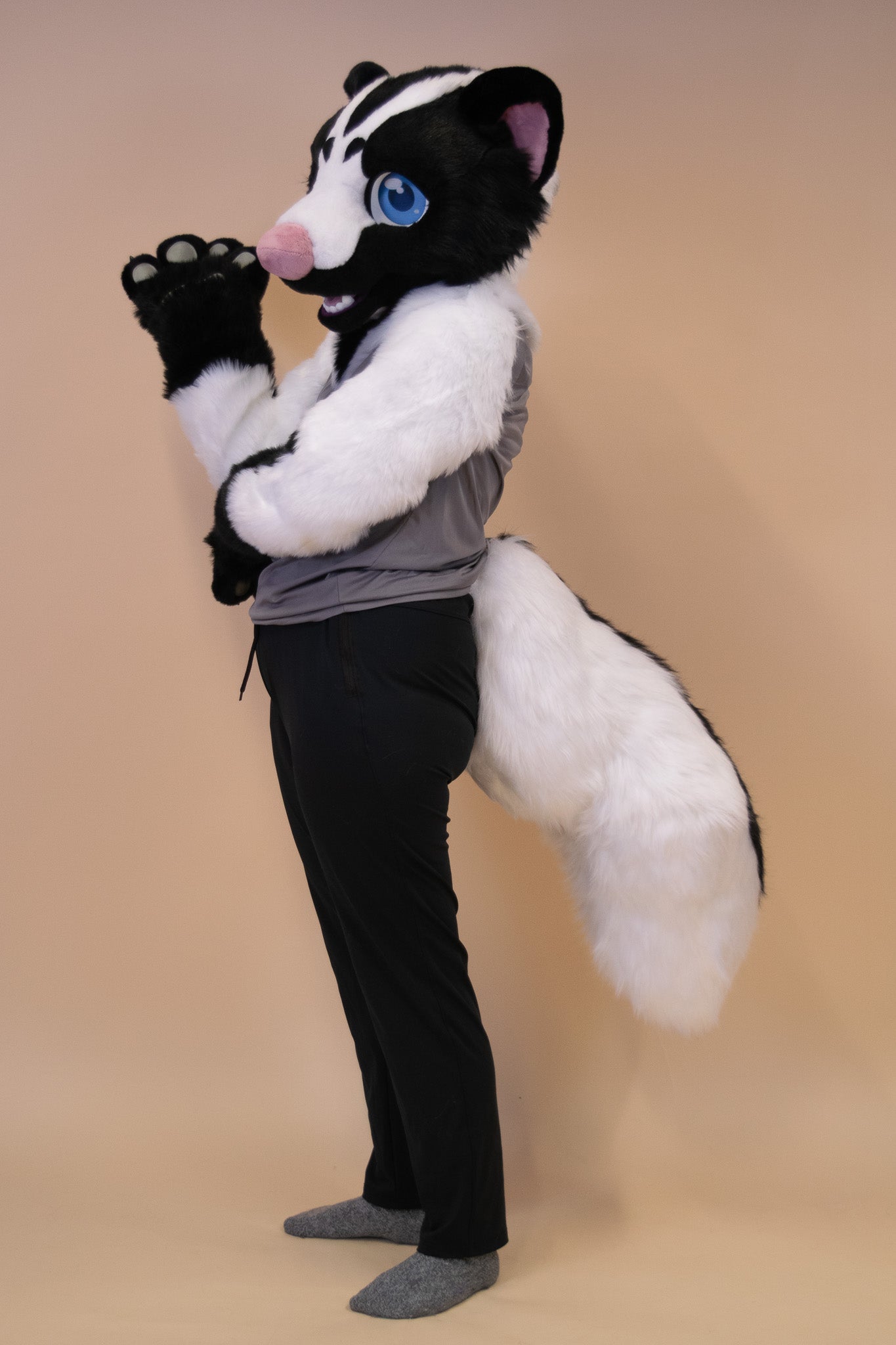 Leucistic Skunk Partial Fursuit