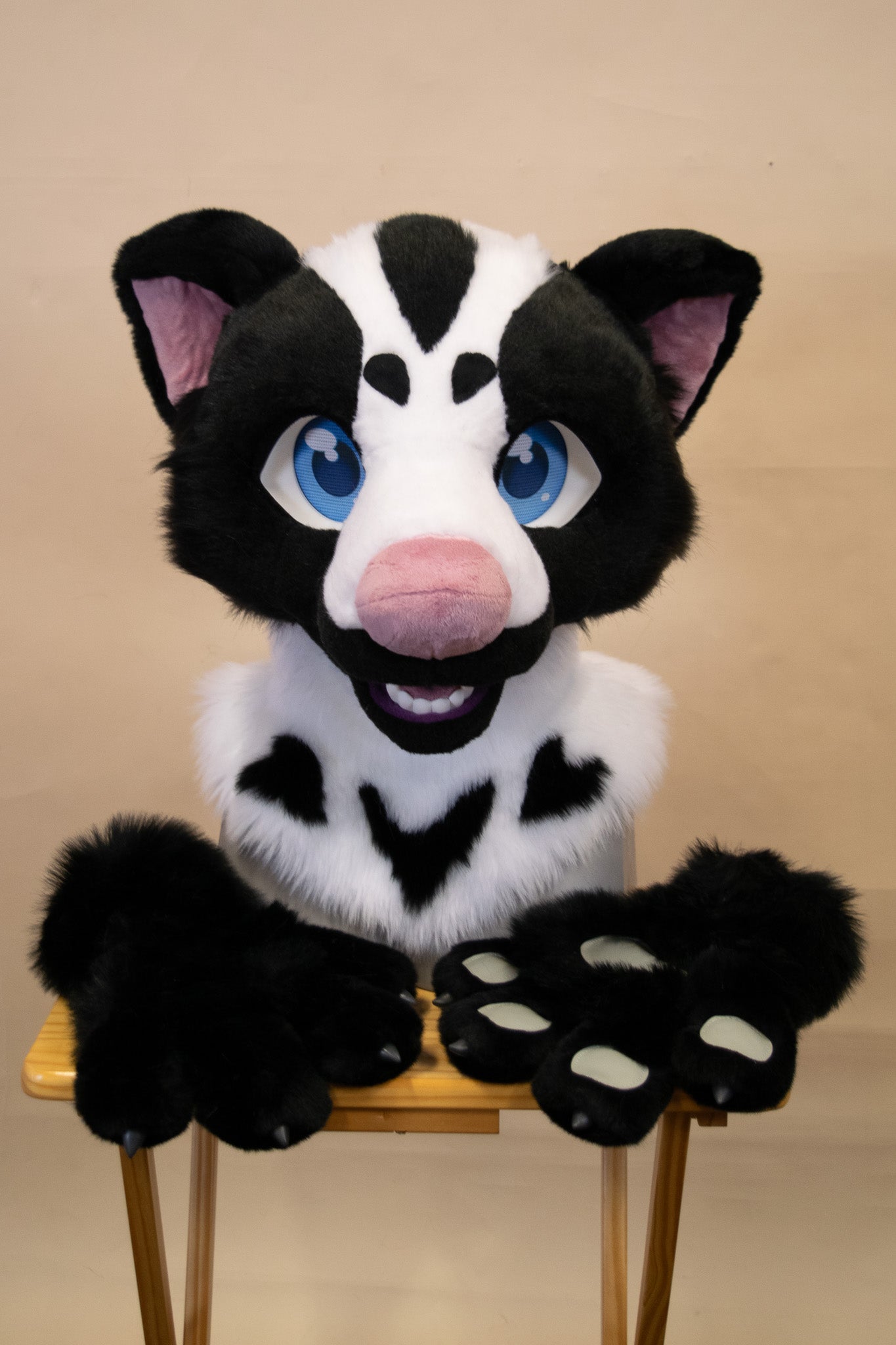 Leucistic Skunk Partial Fursuit