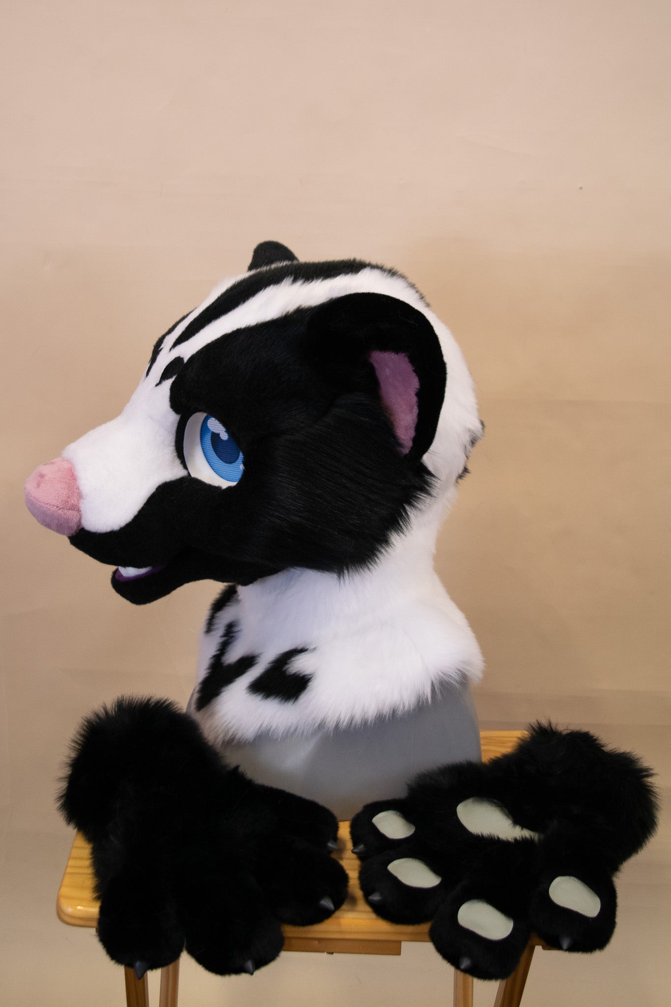 Leucistic Skunk Partial Fursuit