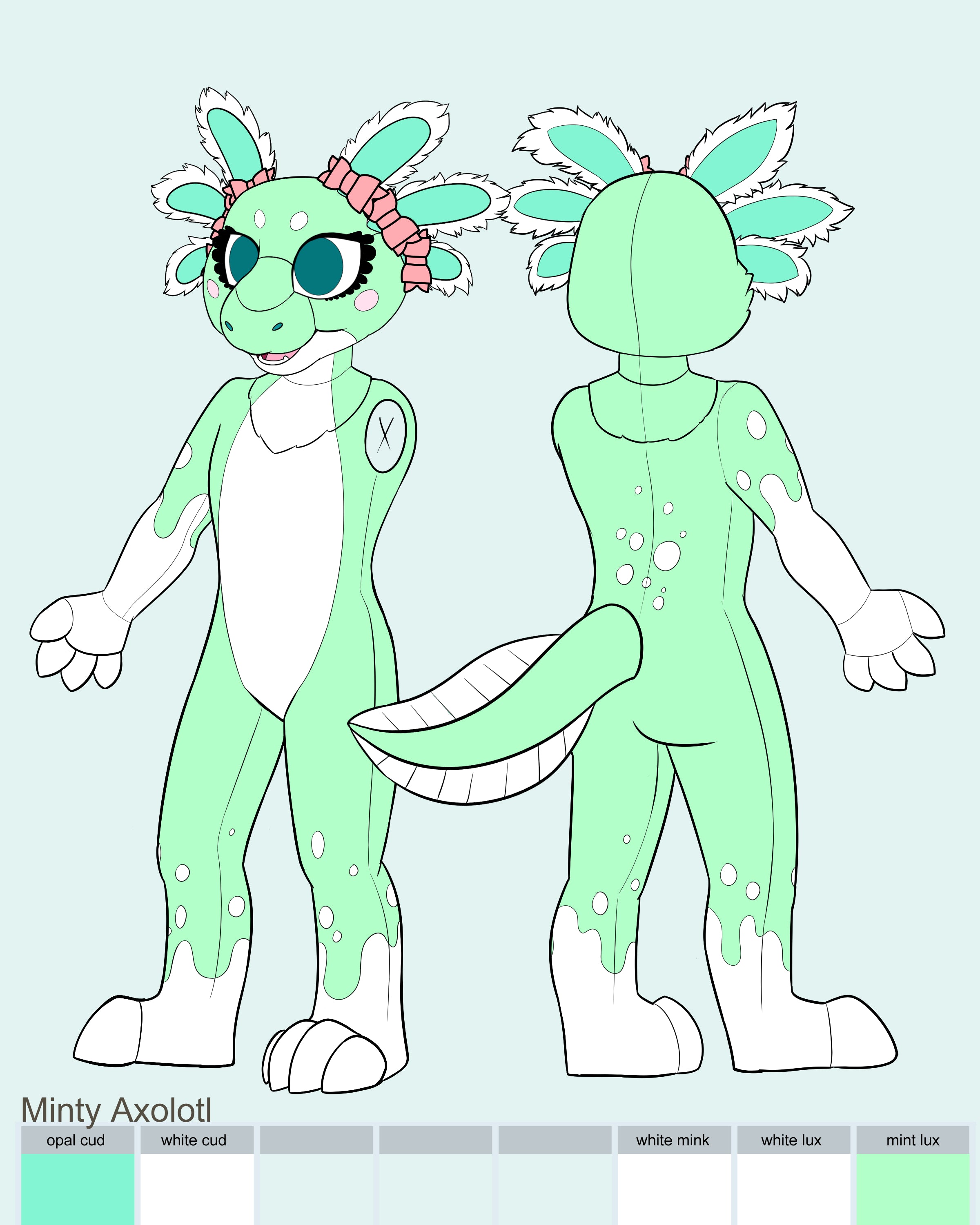 Minty Axolotl Partial Fursuit