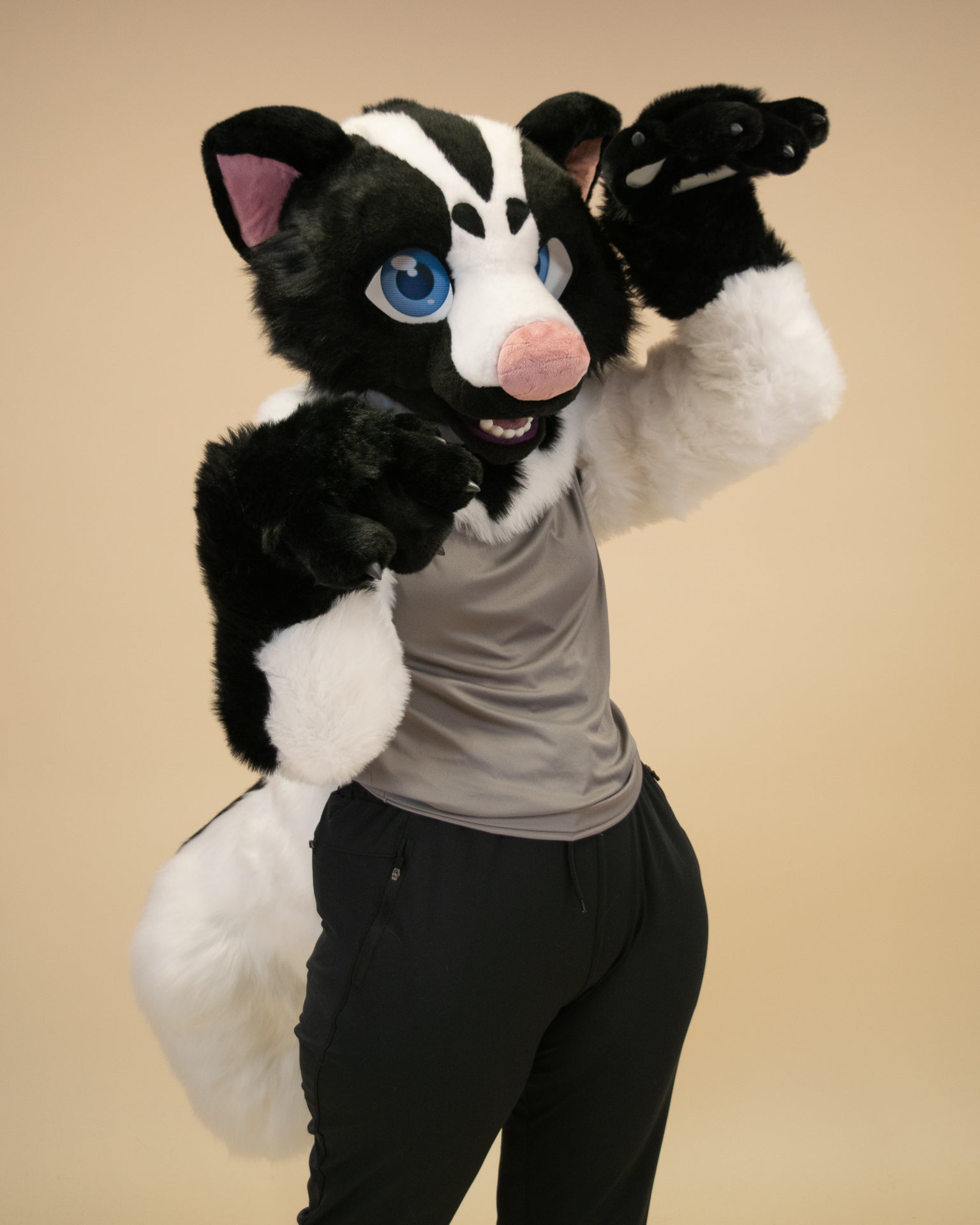 Leucistic Skunk Partial Fursuit