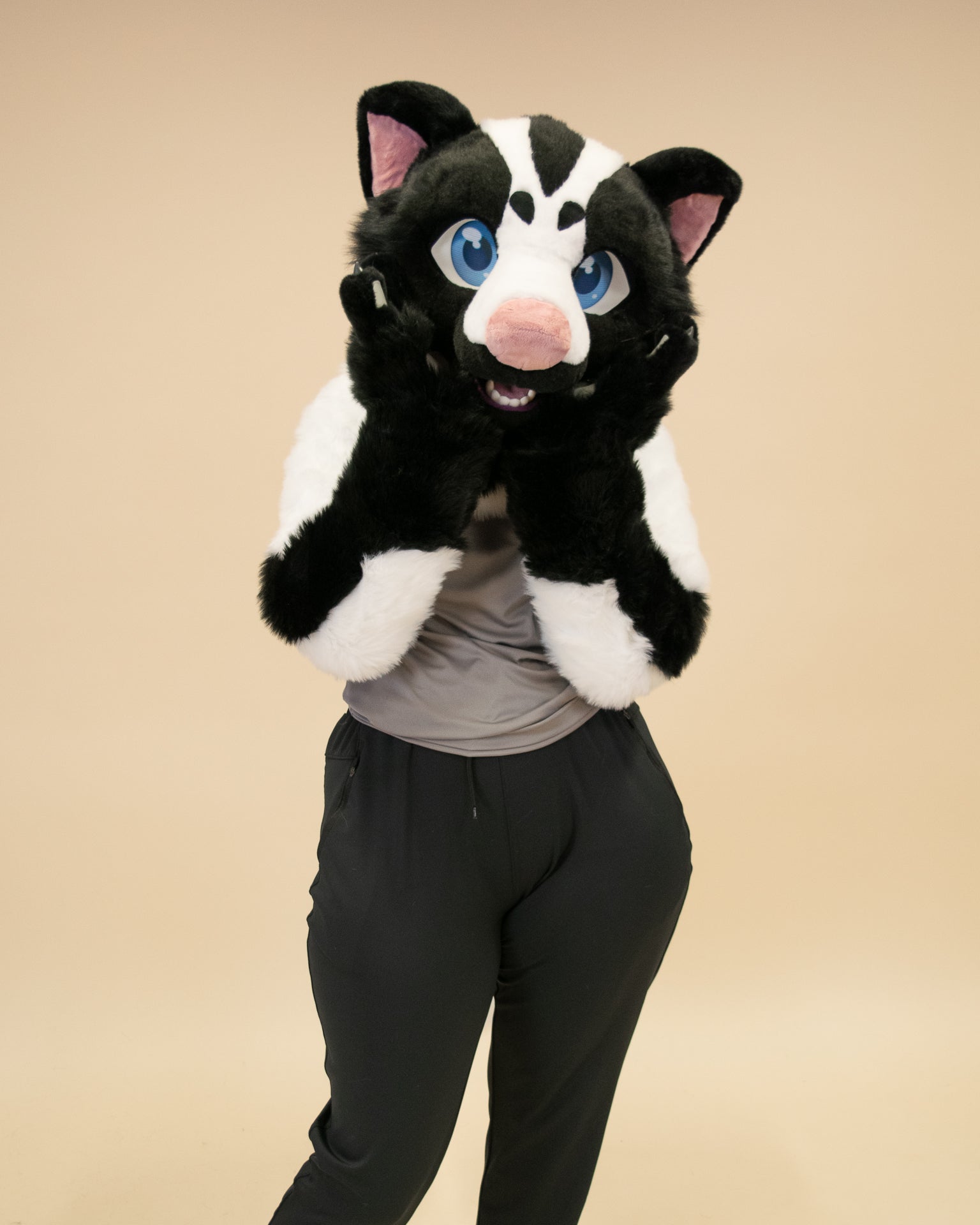 Leucistic Skunk Partial Fursuit