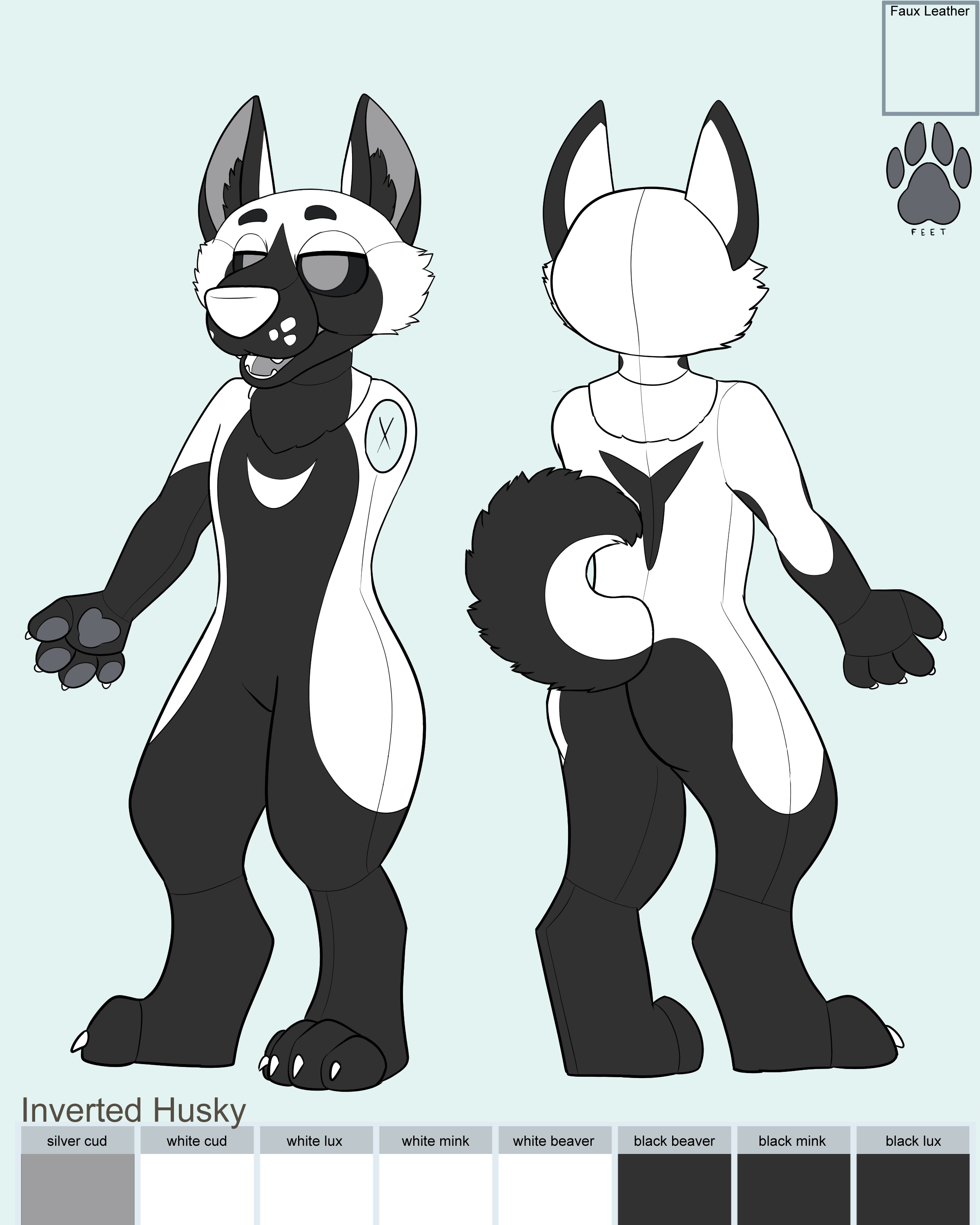 Inverted Husky Partial Fursuit