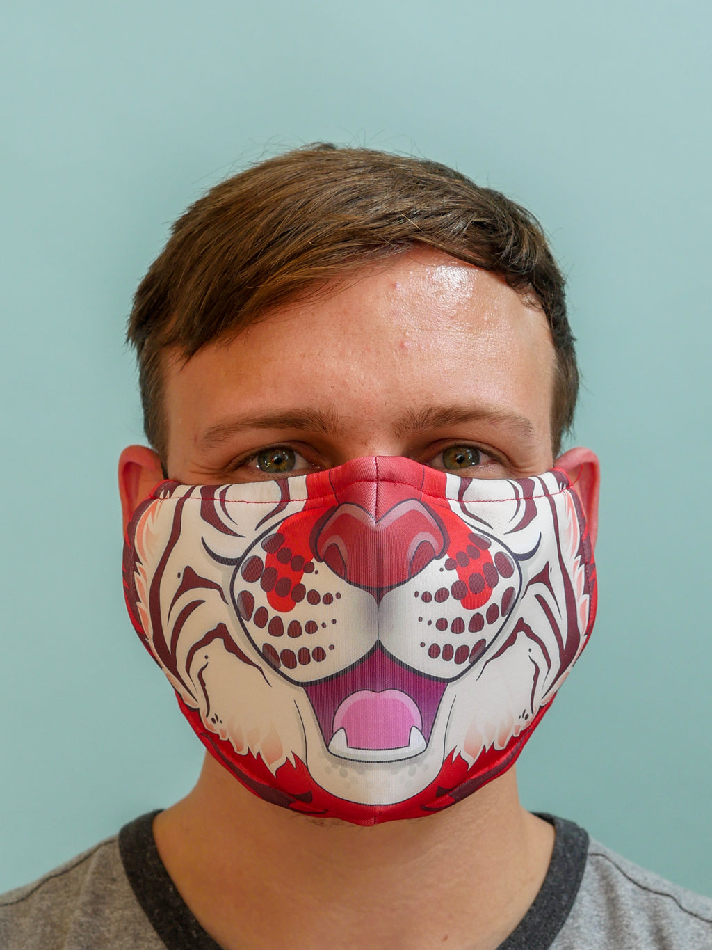 Red Tiger Face Mask