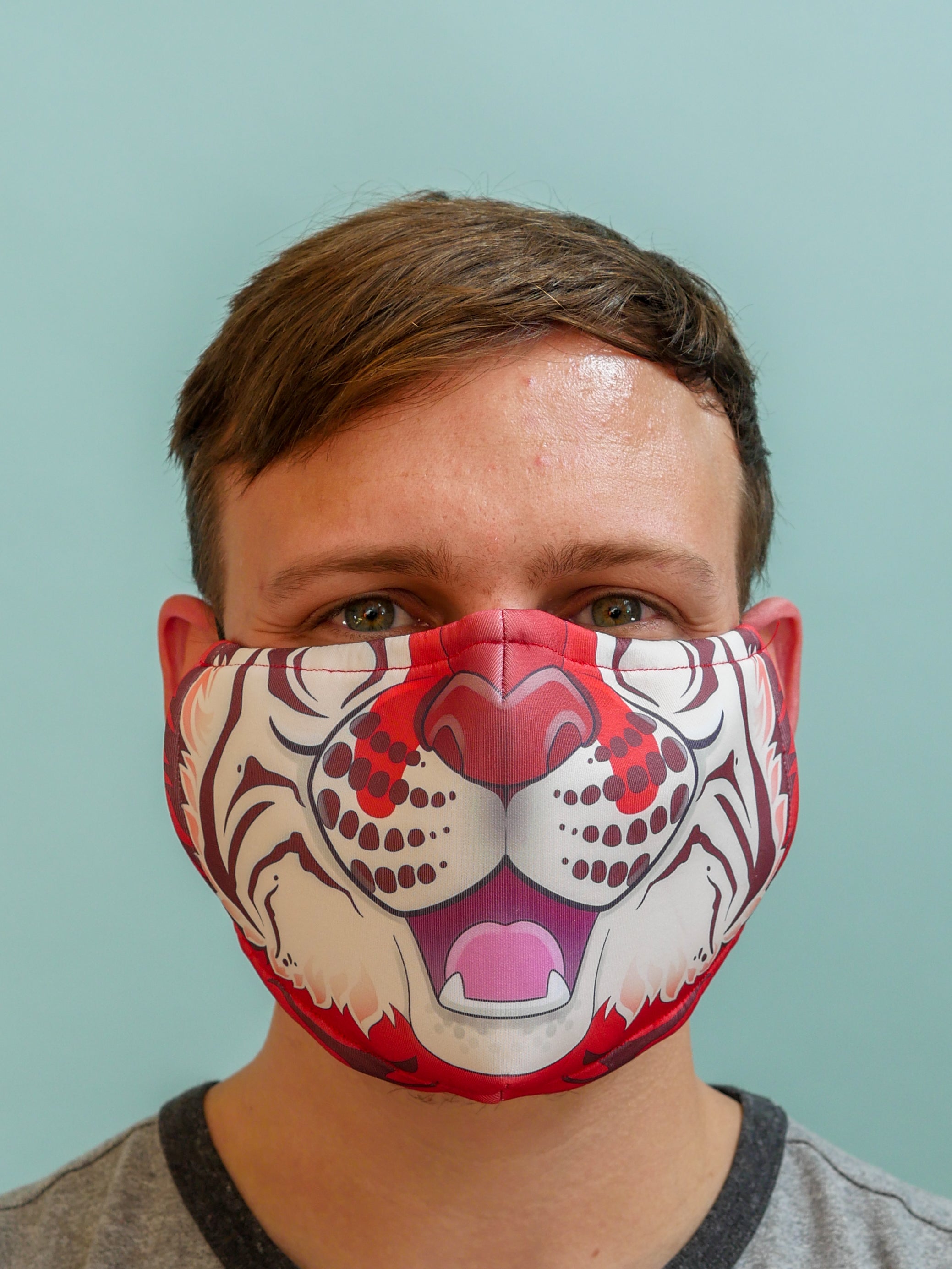Red Tiger Face Mask