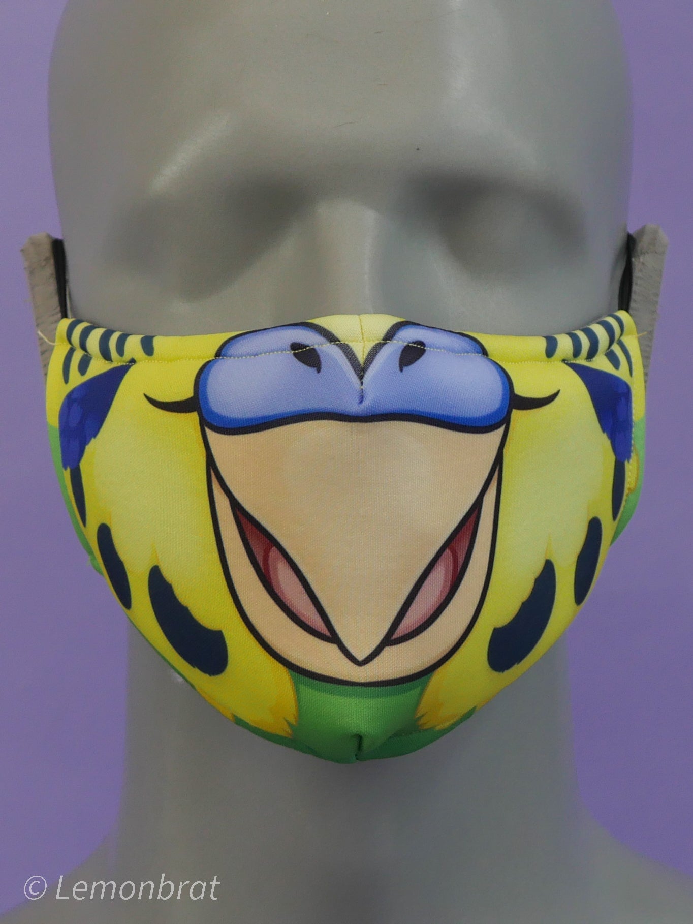 Green Budgie Face Mask