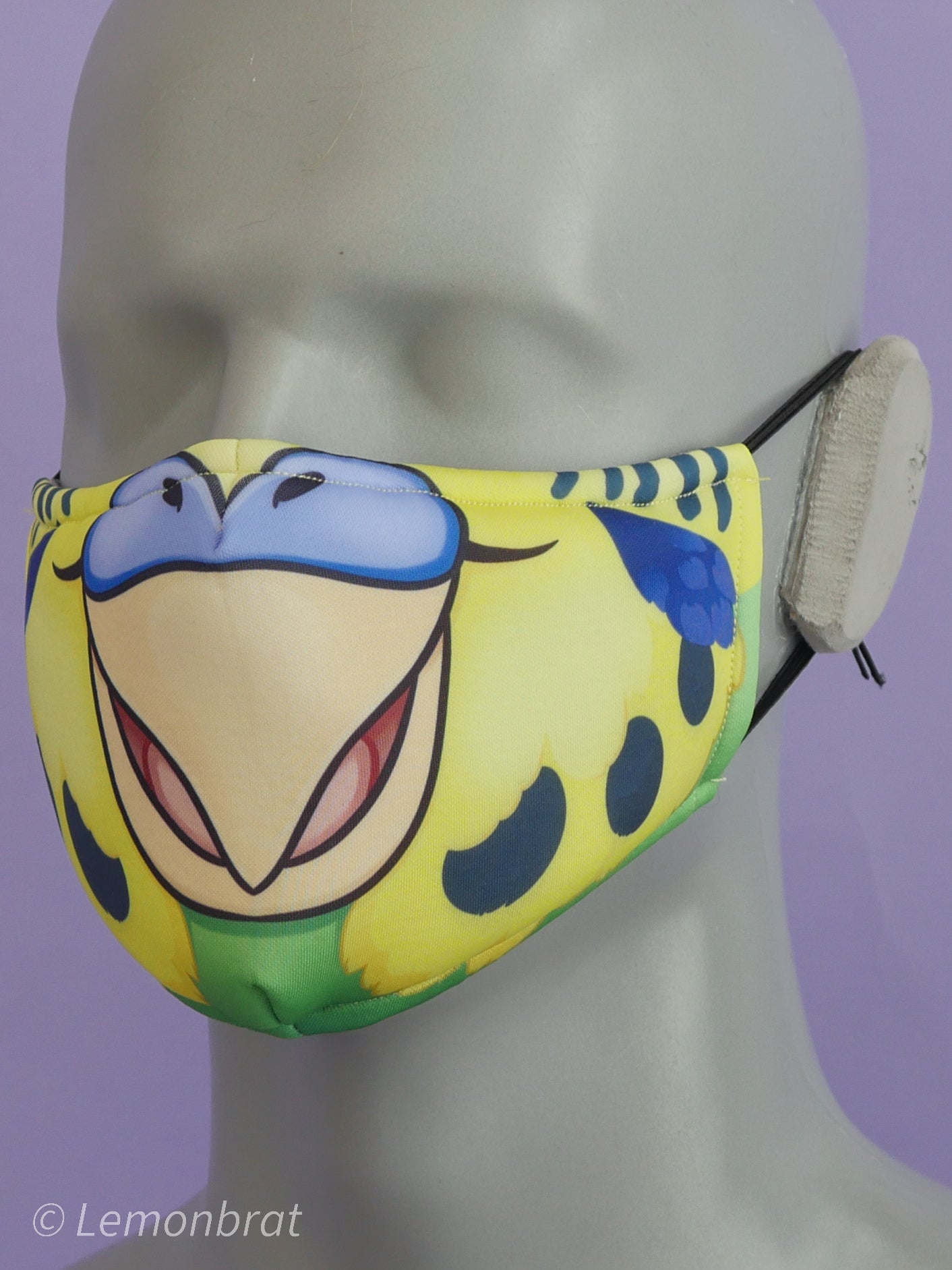 Green Budgie Face Mask