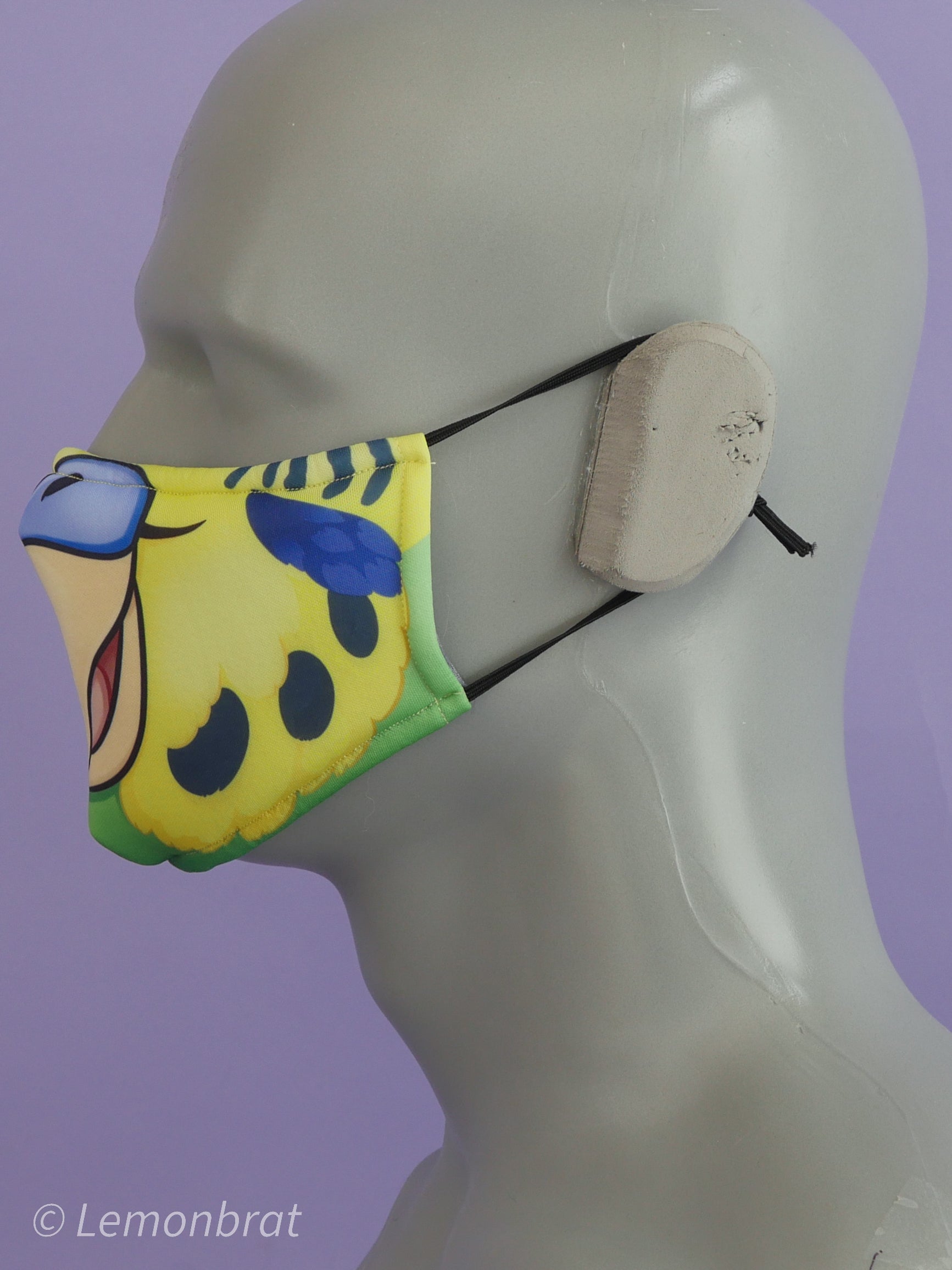 Green Budgie Face Mask